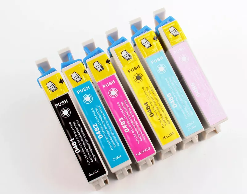 Pack de 6 cartouches d'encre FranceToner équivalent à EPSON T0487 Série Hippocampes (C13T04874010) - 6 COULEURS - Format Standard