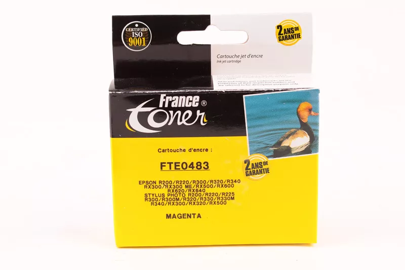 Cartouche d'encre FranceToner équivalent à EPSON T0483 Série Hippocampes (C13T048340) - MAGENTA (rouge) - Format Standard