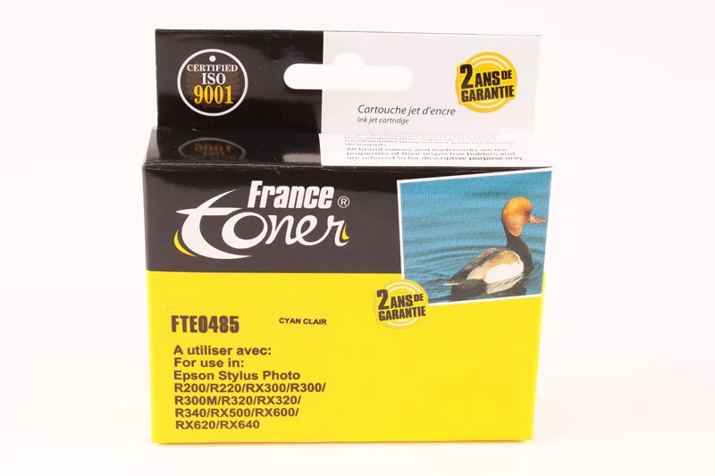 Cartouche d'encre FranceToner équivalent à EPSON T0485 Série Hippocampes (C13T048540) - CYAN CLAIR - Format Standard