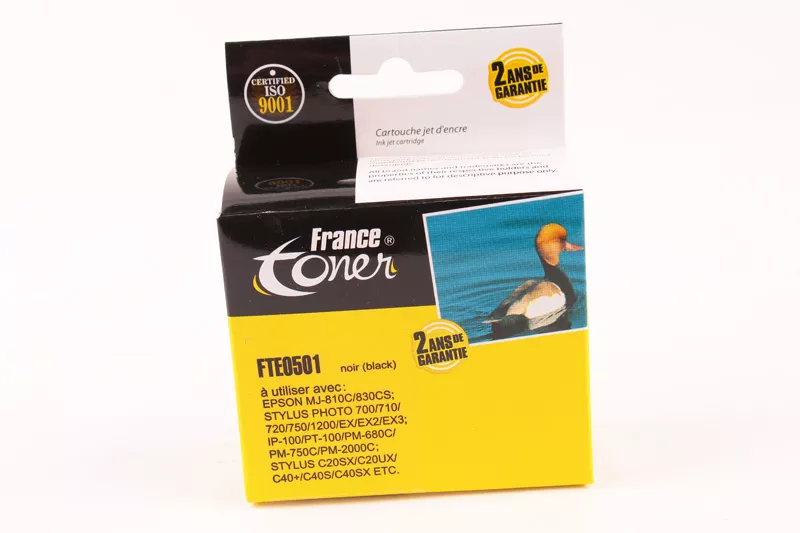 Cartouche d'encre FranceToner équivalent à EPSON T0501 Série Panda (C13T050140) - NOIR - Format Standard