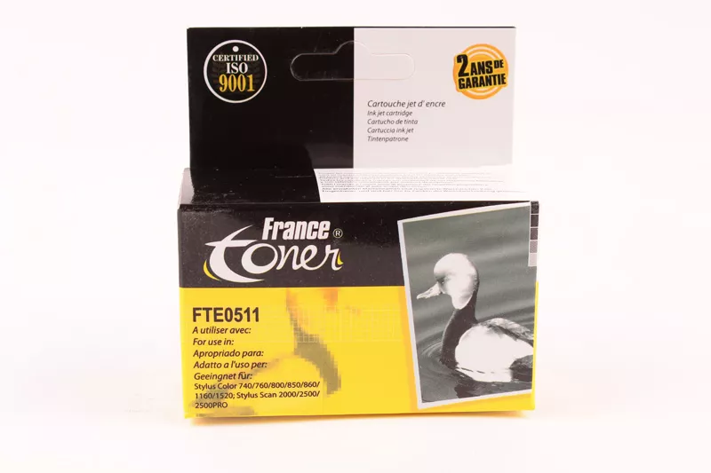 Cartouche d'encre FranceToner équivalent à EPSON T0511 Série Jeu d'échec (C13T051140) - NOIR - Format Standard