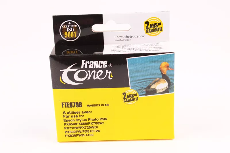 Cartouche d'encre FranceToner équivalent à EPSON T0796 Série Chouette (C13T079640) - MAGENTA CLAIR - Format Standard