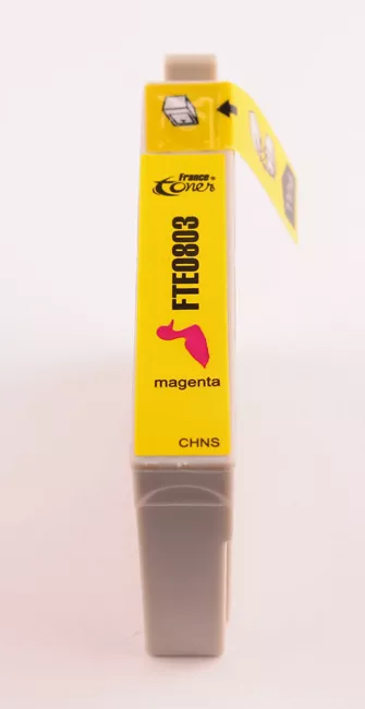 Cartouche d'encre FranceToner équivalent à EPSON T0803 Série colibri (C13T08034011) - MAGENTA (rouge) - Format Standard