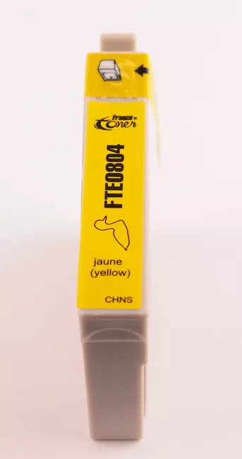 Cartouche d'encre FranceToner équivalent à EPSON T0804 Série colibri  (C13T08044011) - JAUNE - Format Standard