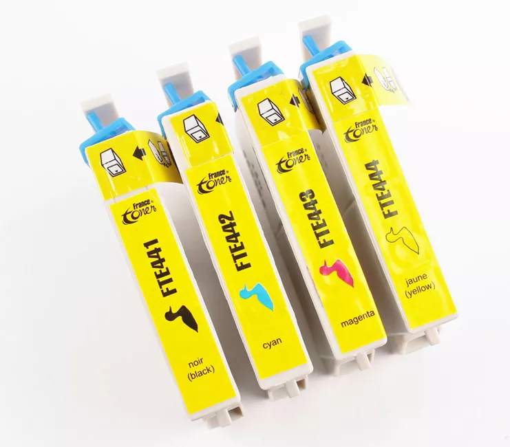 Pack de 4 cartouches d'encre FranceToner équivalent à EPSON T0445 Série Parasol (C13T044540) - 4 COULEURS - Format XL