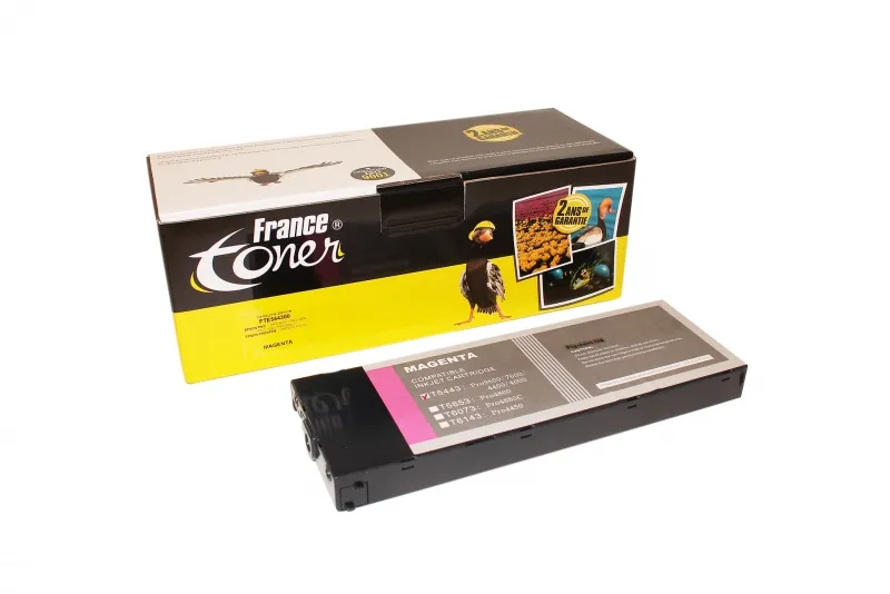Cartouche d'encre FranceToner équivalent à EPSON T5443 (C13T544300) - MAGENTA (rouge) - Format Standard