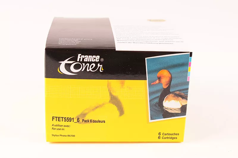 Pack de 6 cartouches d'encre FranceToner équivalent à EPSON T5591 (C13T5591-6) - 6 COULEURS - Format Standard
