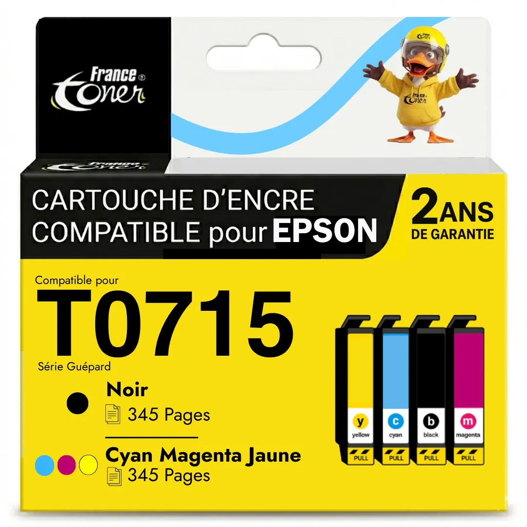 Pack de 4 cartouches d'encre FranceToner équiva...