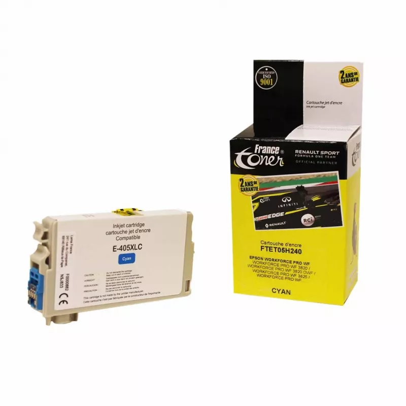 Cartouche d'encre FranceToner équivalent à EPSON 405XL Série valise (T05H240) - CYAN (bleu) - Format XL