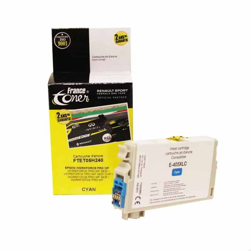 Cartouche d'encre FranceToner équivalent à EPSON 405XL Série valise (T05H240) - CYAN (bleu) - Format XL
