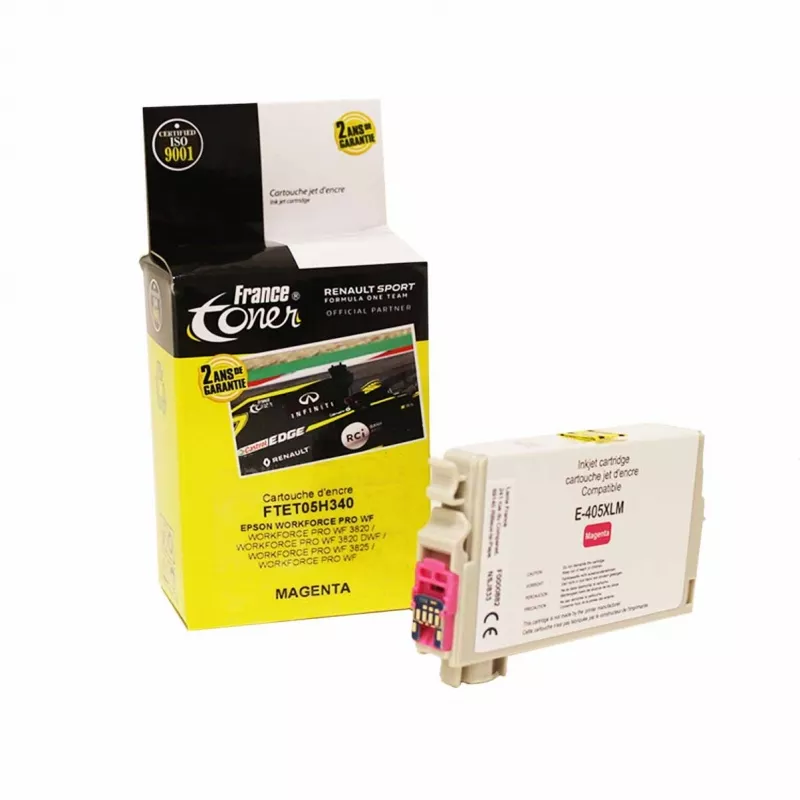 Cartouche d'encre FranceToner équivalent à EPSON 405XL Série valise (T05H340) - MAGENTA (rouge) - Format XL