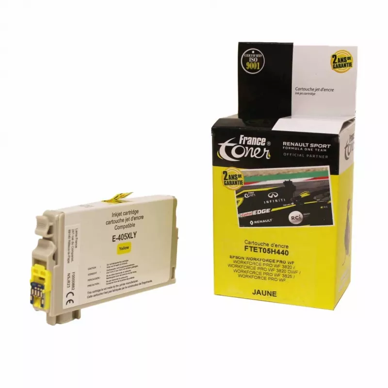 Cartouche d'encre FranceToner équivalent à EPSON 405XL Série valise (T05H440) - JAUNE - Format XL