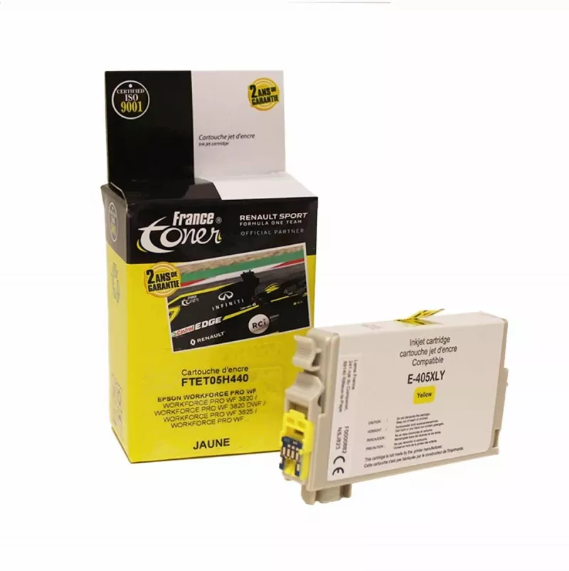 Cartouche d'encre FranceToner équivalent à EPSON 405XL Série valise (T05H440) - JAUNE - Format XL