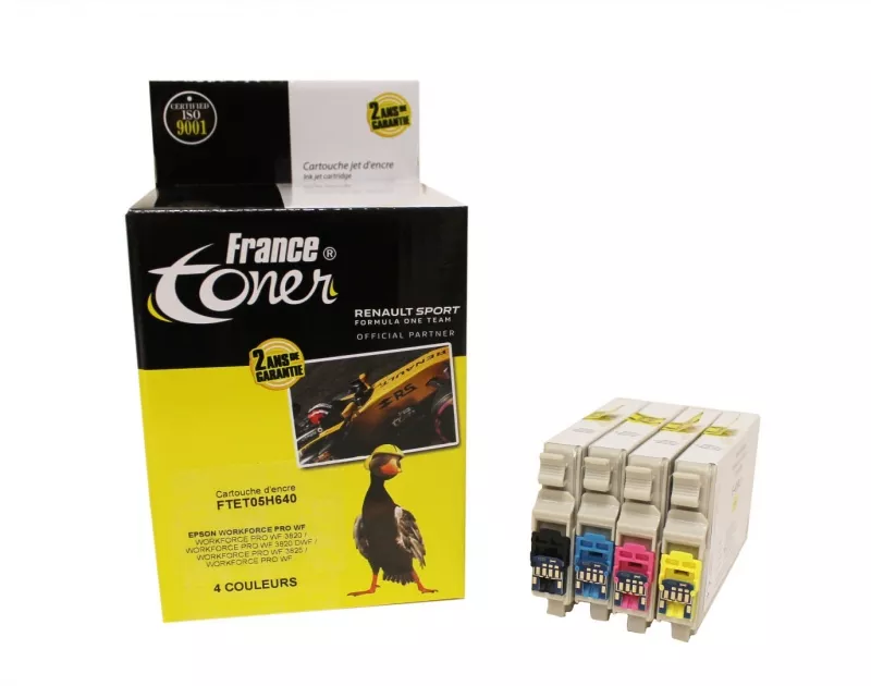 Pack de 4 cartouches d'encre FranceToner équivalent à EPSON 405XL Série valise (T05H640) - 4 COULEURS - Format XL