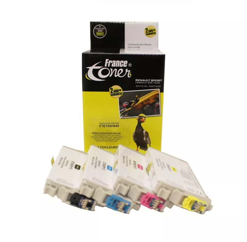 Pack de 4 cartouches d'encre FranceToner équivalent à EPSON 405XL Série valise (T05H640) - 4 COULEURS - Format XL