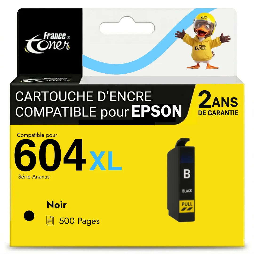 Cartouche d'encre FranceToner équivalent à EPSON 604XL série Ananas (C13T10H14010) - NOIR - Format XL