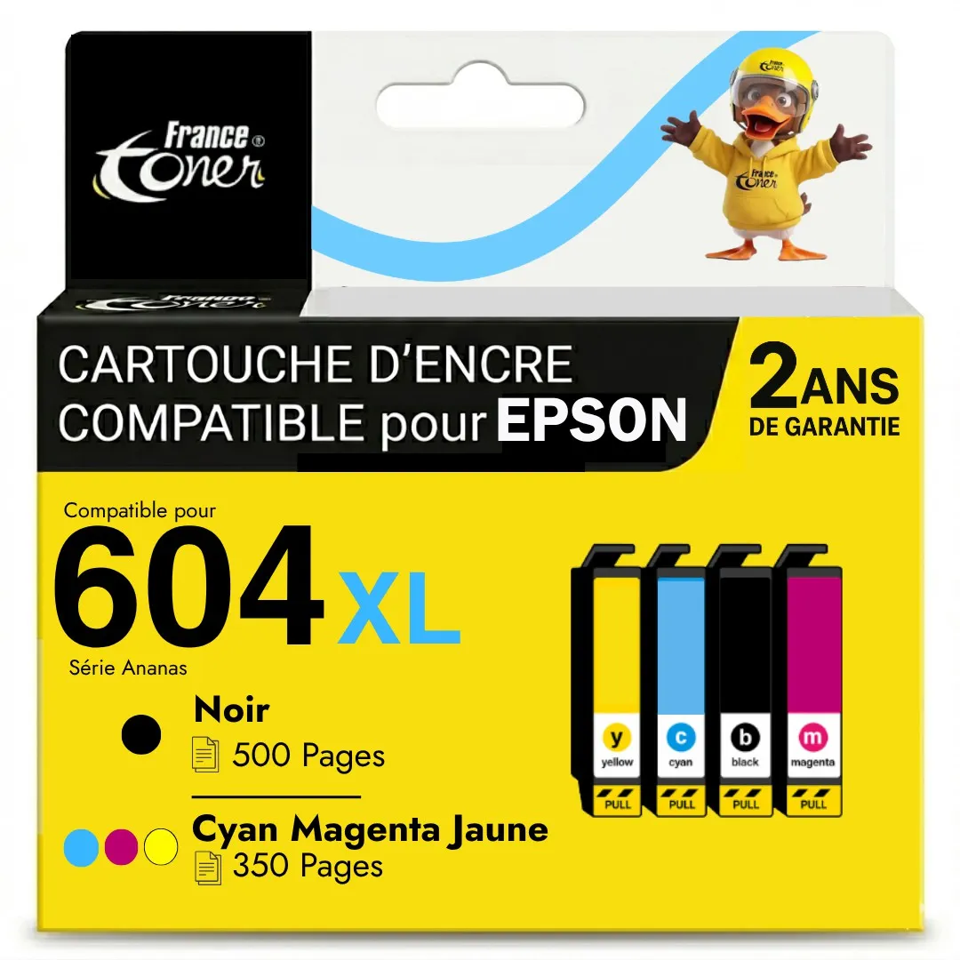 Pack de 4 cartouches d'encre FranceToner équiva...