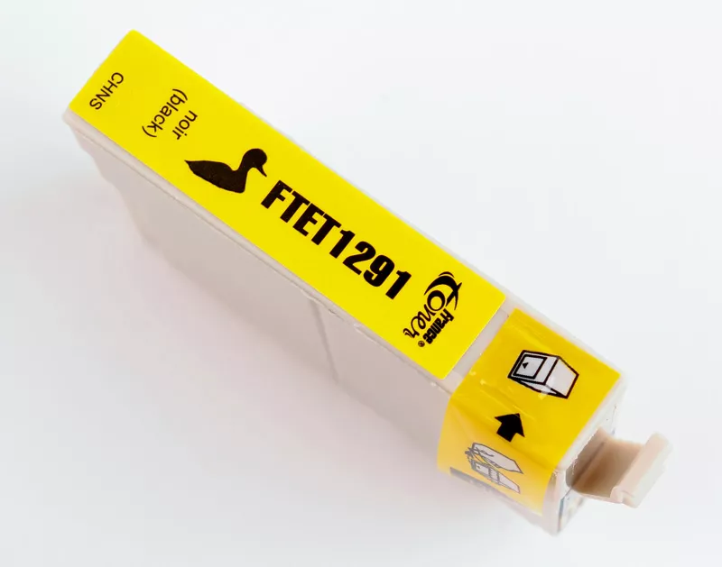 Cartouche d'encre FranceToner équivalent à EPSON T1291 Série Pomme (C13T12914012) - NOIR - Format XL