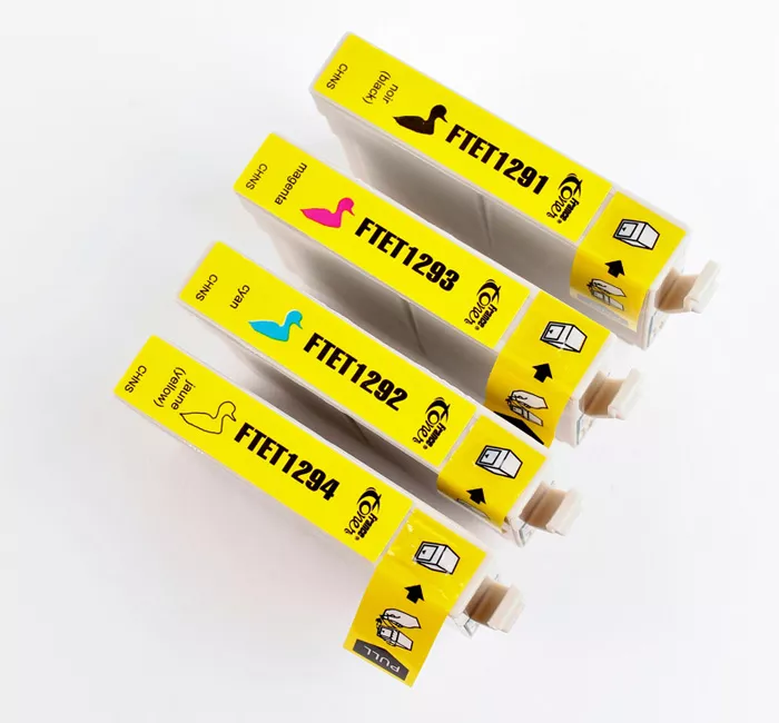 Pack de 4 cartouches d'encre FranceToner équivalent à EPSON T1295 Série Pomme (C13T12954012) - 4 COULEURS - Format XL