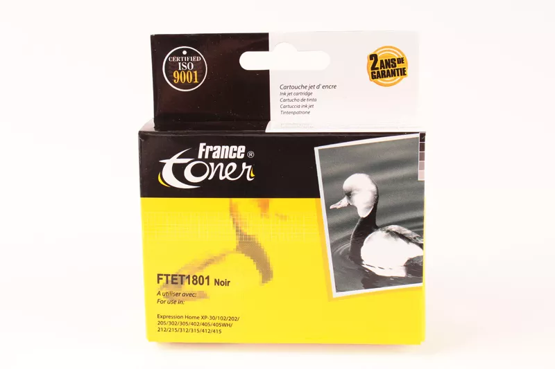 Cartouche d'encre FranceToner équivalent à EPSON 18 Série Pâquerette (C13T18014010) - NOIR - Format Standard