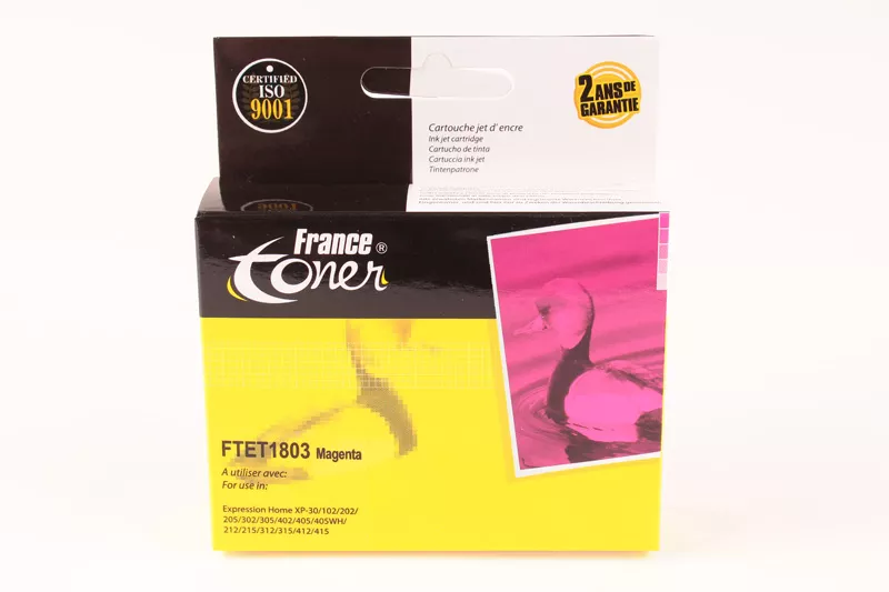 Cartouche d'encre FranceToner équivalent à EPSON 18 Série Pâquerette (C13T18034012) - MAGENTA (rouge) - Format Standard