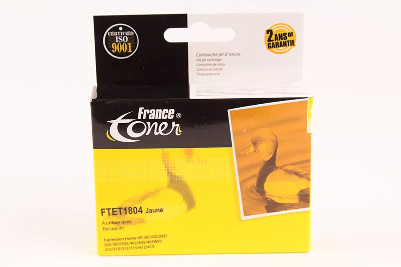 Cartouche d'encre FranceToner équivalent à EPSON 18 Série Pâquerette (C13T18044012) - JAUNE - Format Standard