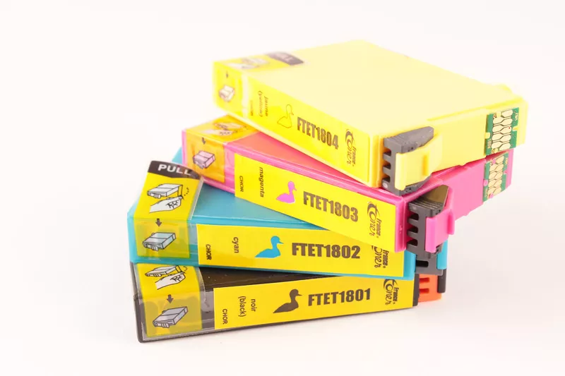 Pack de 4 cartouches d'encre FranceToner équivalent à EPSON 18 Série Pâquerette (C13T18064010) - 4 COULEURS - Format Standard