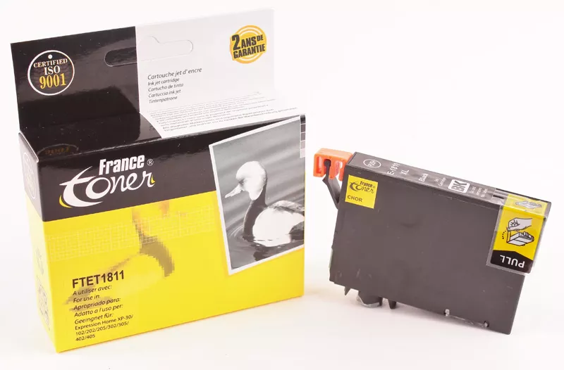 Cartouche d'encre FranceToner équivalent à EPSON 18XL Série Pâquerette (C13T18114010) - NOIR - Format XL