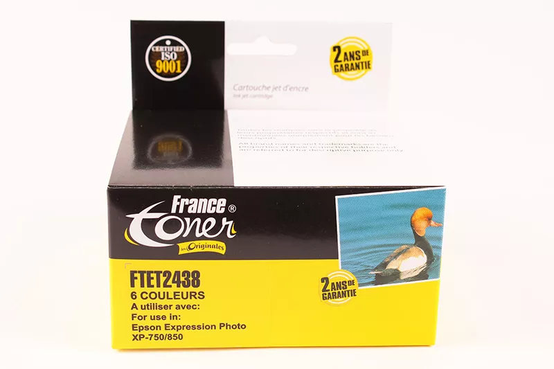 Pack de 6 cartouches d'encre FranceToner équivalent à EPSON 24XL Série éléphant (C13T24384010) - 6 COULEURS - Format XL