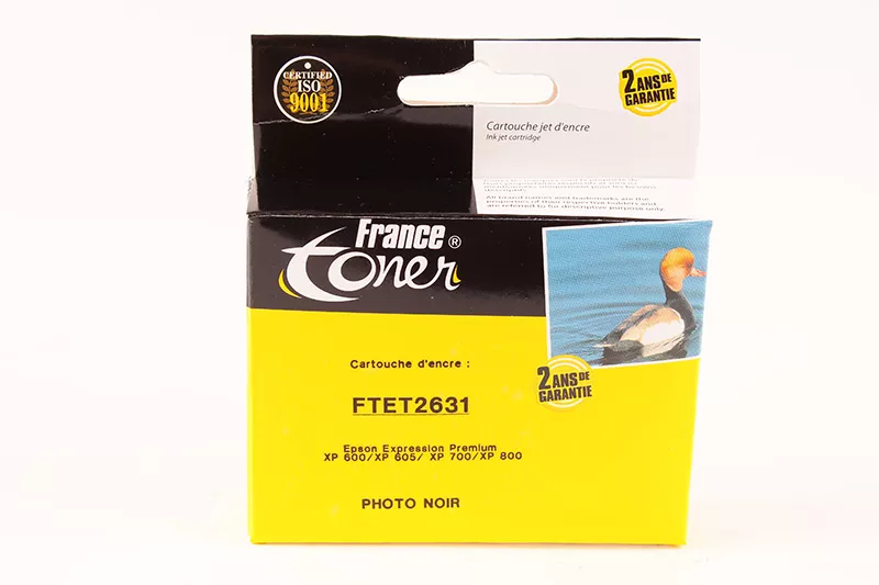 Cartouche d'encre FranceToner équivalent à EPSON 26XL Série Ours Polaire (C13T26314010) - NOIR PHOTO - Format XL