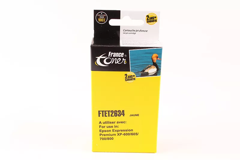 Cartouche d'encre FranceToner équivalent à EPSON 26XL Série Ours Polaire (C13T26344010) - JAUNE - Format XL