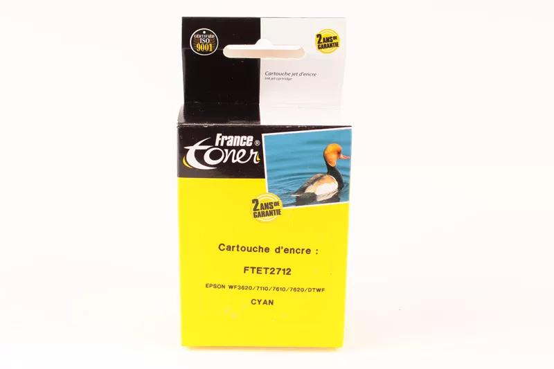 Cartouche d'encre FranceToner équivalent à EPSON 27Xl Série réveil (C13T27124012) - CYAN (bleu) - Format XL