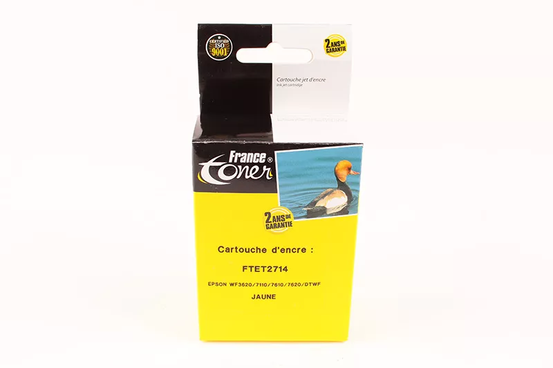Cartouche d'encre FranceToner équivalent à EPSON 27Xl Série réveil (C13T27144012) - JAUNE - Format XL