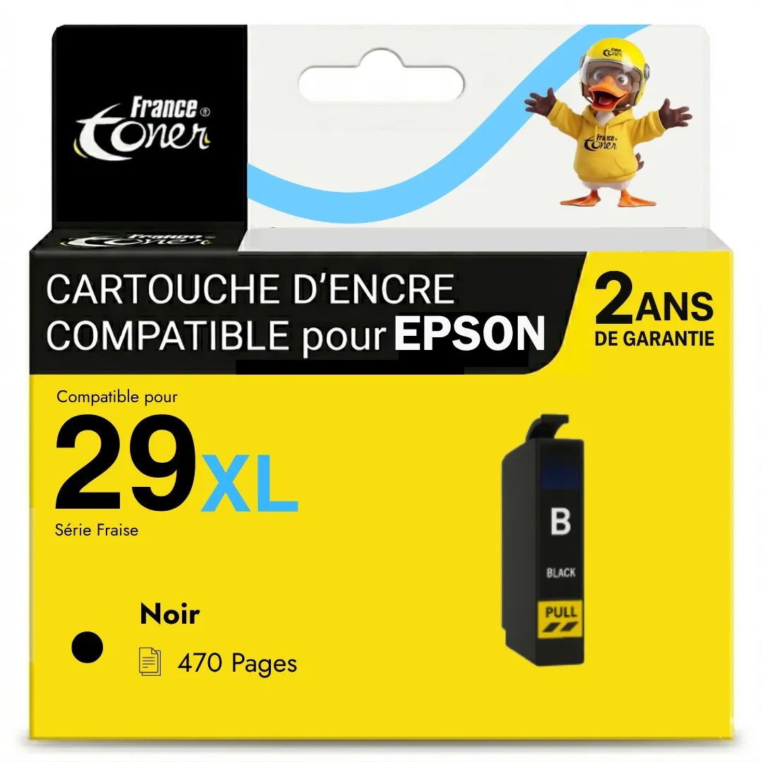 Cartouche d'encre FranceToner équivalent à EPSON 29XL série fraise (C13T29914012) - NOIR - Format XL