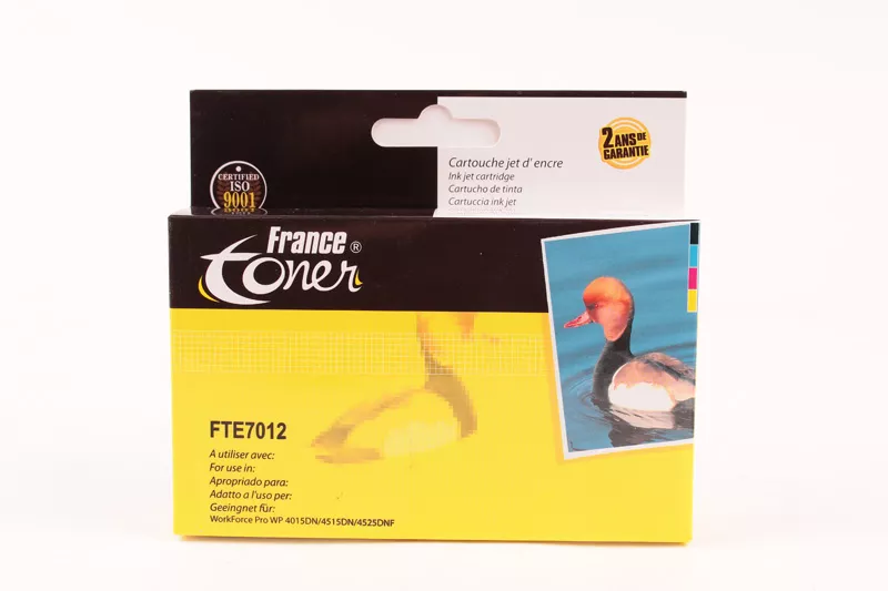 Cartouche d'encre FranceToner équivalent à EPSON T7012 série pyramide (C13T70124010) - CYAN (bleu) - Format XXL