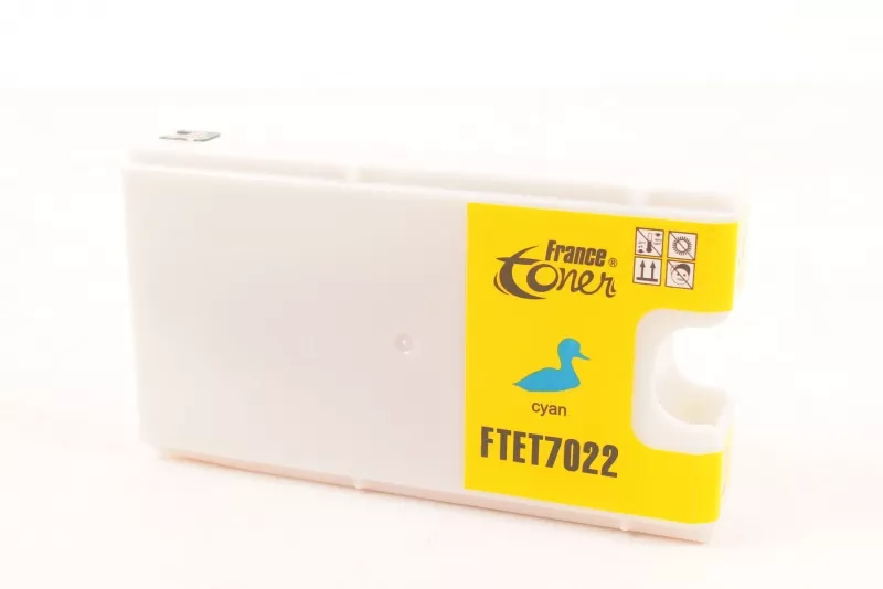 Cartouche d'encre FranceToner équivalent à EPSON T7022 série Tour Eiffel (C13T70224010) - CYAN (bleu) - Format XL