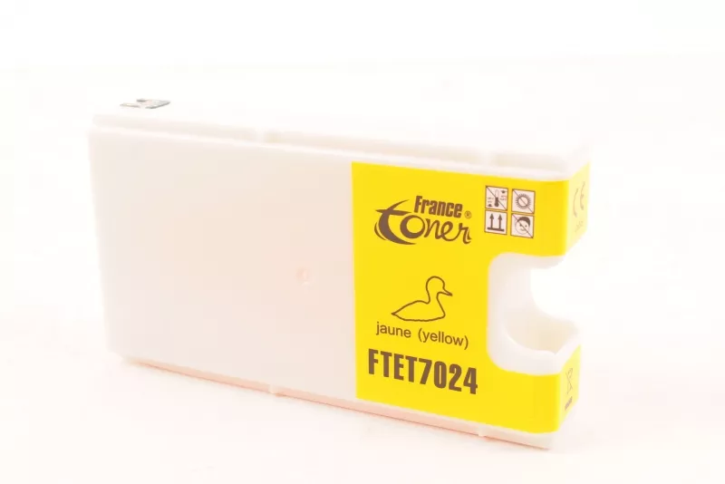 Cartouche d'encre FranceToner équivalent à EPSON T7024 Série Tour Eiffel (C13T70244010) - JAUNE - Format XL