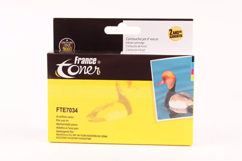 Cartouche d'encre FranceToner équivalent à EPSON série Big Ben (C13T70344010) - JAUNE