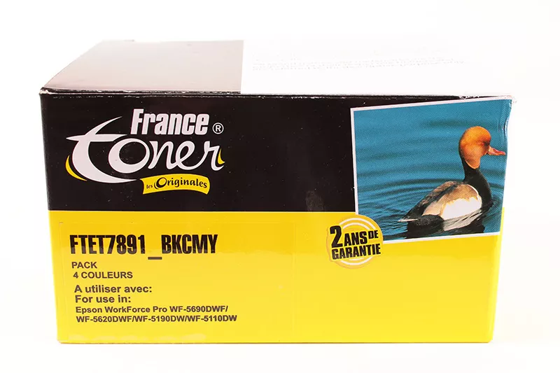Pack de 4 cartouches d'encre FranceToner équivalent à EPSON T7891_BKCMY (C13T78914010_BKCMY) - 4 COULEURS - Format XXL