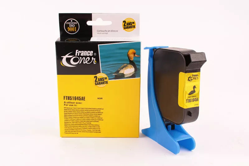 Cartouche d'encre FranceToner équivalent à HP 45 (51645AE) - NOIR - Format Standard
