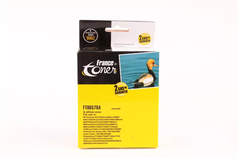 Cartouche d'encre FranceToner équivalent à HP 78 (C6578AE) - 3 COULEURS - Format Standard