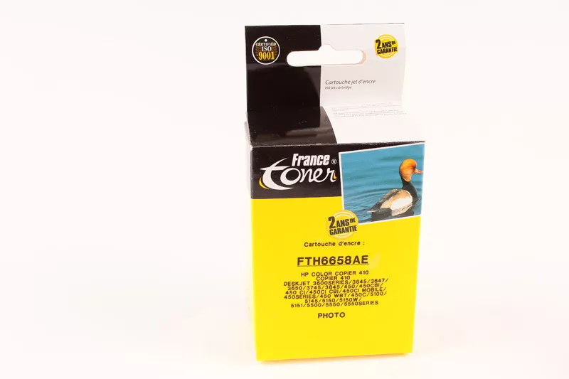 Cartouche d'encre FranceToner équivalent à HP 58 (C6658AE) - NOIR PHOTO - Format Standard