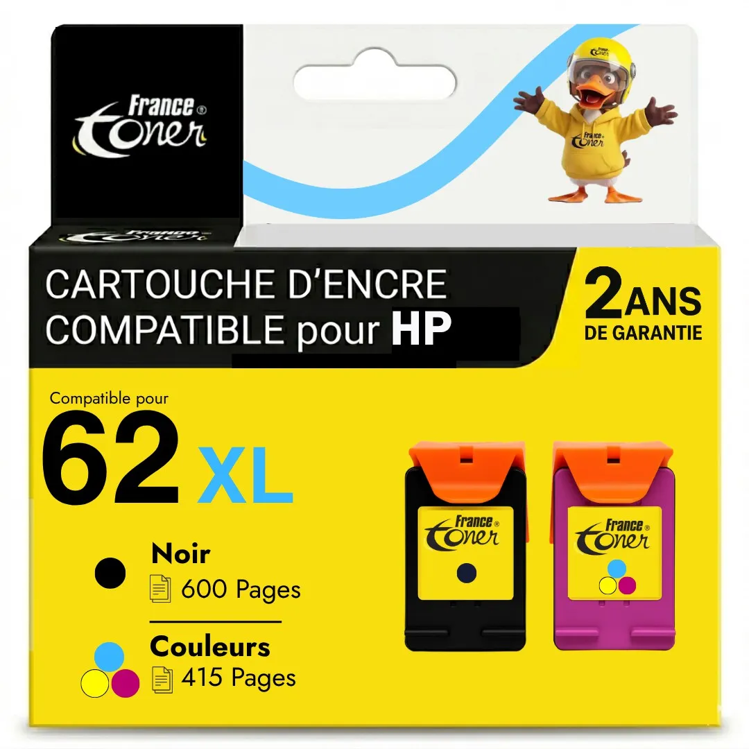 Pack de 2 cartouches d'encre FranceToner équiva...
