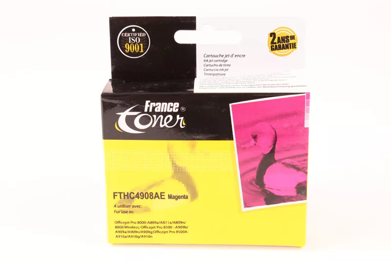 Cartouche d'encre FranceToner équivalent à HP 940XL (C4908AE) - MAGENTA (rouge) - Format XL