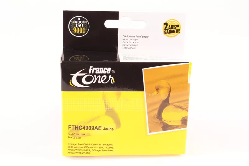 Cartouche d'encre FranceToner équivalent à HP 940XL (C4909AE) - JAUNE - Format XL