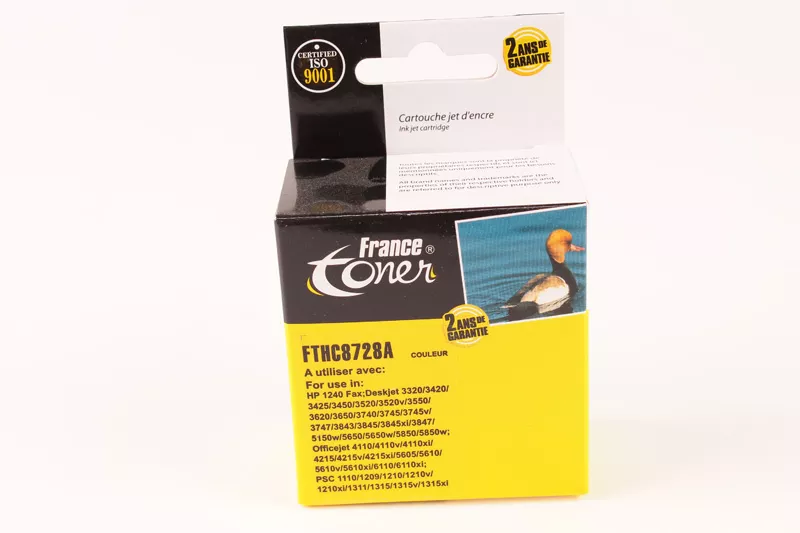 Cartouche d'encre FranceToner équivalent à HP 28 (C8728AE) - 3 COULEURS - Format Standard