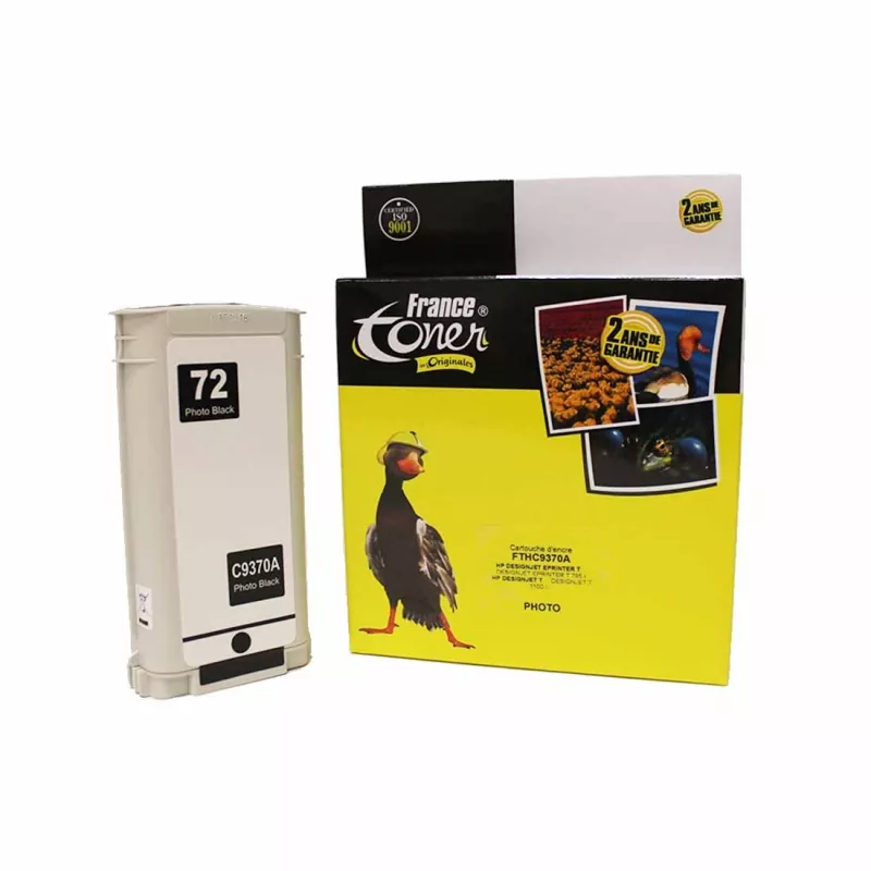 Cartouche d'encre FranceToner équivalent à HP 72 (C9370A) - NOIR PHOTO - Format Standard