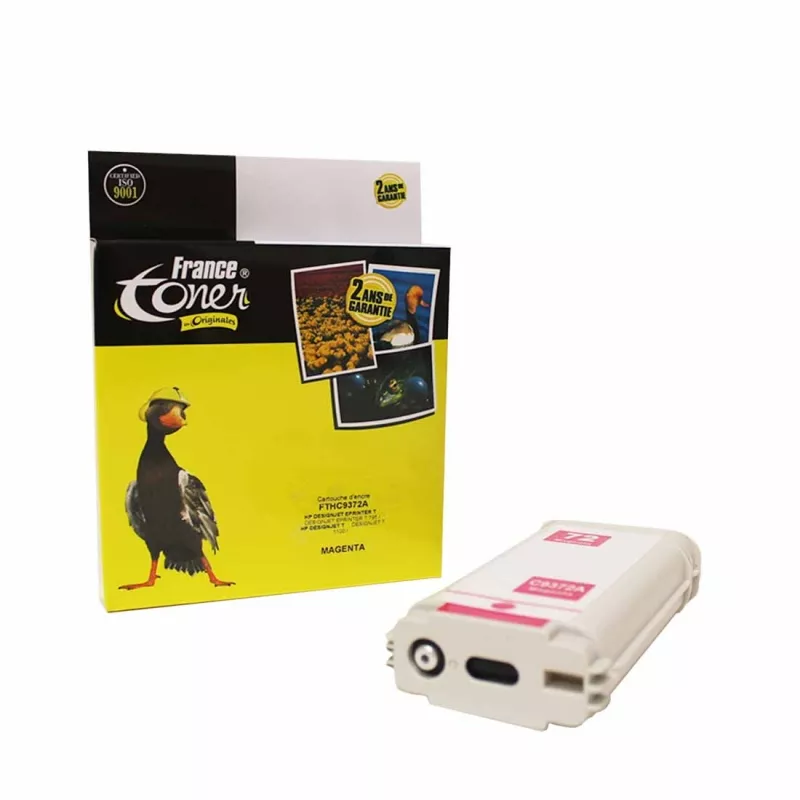 Cartouche d'encre FranceToner équivalent à HP 72 (C9372A) - MAGENTA (rouge) - Format Standard