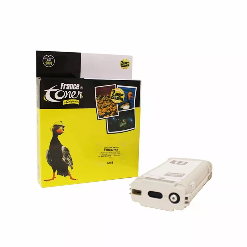 Cartouche d'encre FranceToner équivalent à HP 72 (C9374A) - GRIS - Format Standard