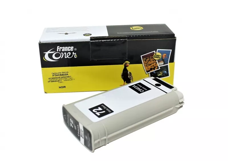 Cartouche d'encre FranceToner équivalent à HP 72 (C9403A) - NOIR - Format Standard